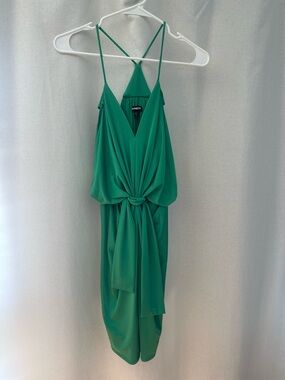 Express Women's Green Knotted Front Spaghetti Strap Dress
